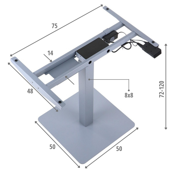 Stelaż biurka i stołu PRATO 05-2T/A SZARY Stema
