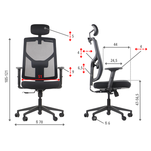 Krzesło obrotowe CURTIZ czarny Stema