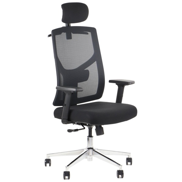 Krzesło obrotowe CURTIZ czarny podstawa chromowana Stema