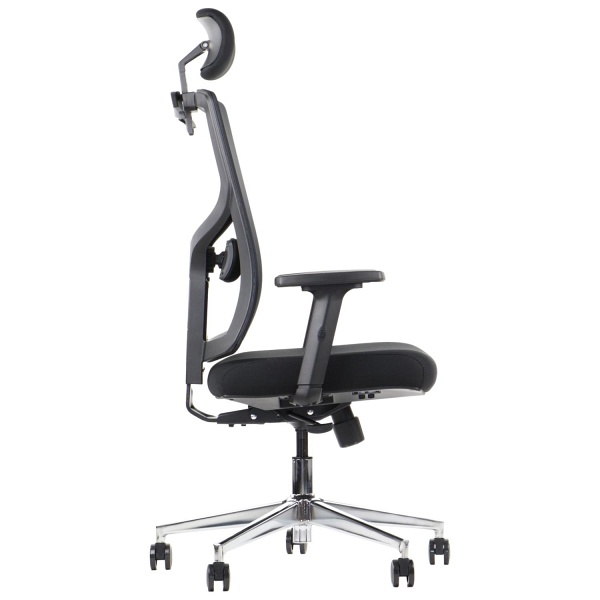 Krzesło obrotowe CURTIZ czarny podstawa chromowana Stema
