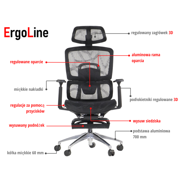 Fotel ErgoNew A1F z podnóżkiem Stema
