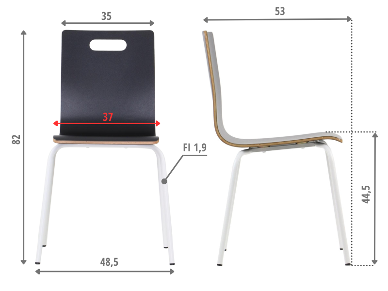 Krzesło  WERDI A biały/czarny Stema