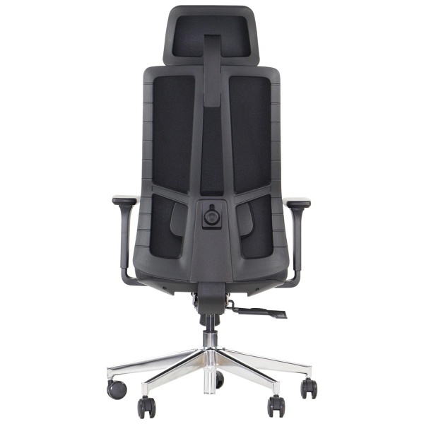 Krzesło obrotowe AKCENT PU czarny podstawa chromowana Stema