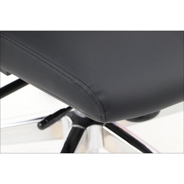 Krzesło obrotowe AKCENT PU czarny podstawa chromowana Stema