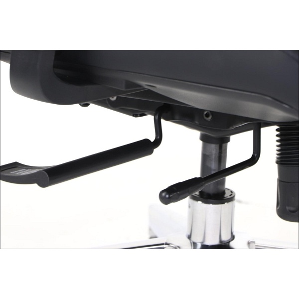 Krzesło obrotowe AKCENT PU czarny podstawa chromowana Stema