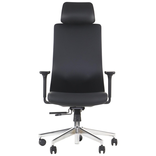 Krzesło obrotowe AKCENT PU czarny podstawa chromowana Stema