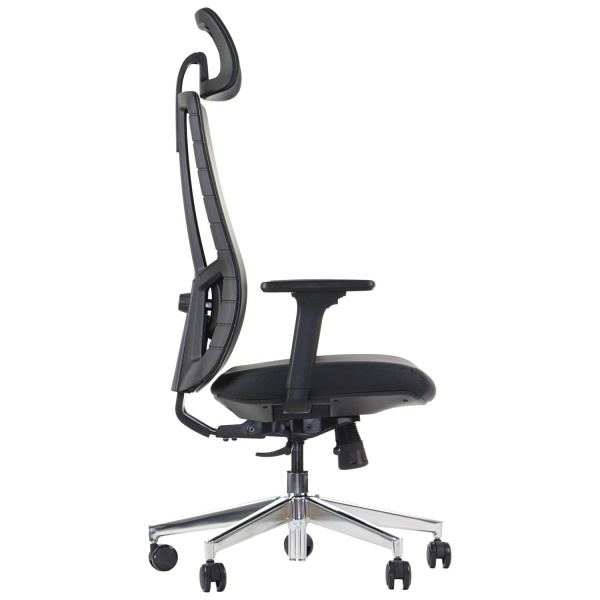 Krzesło obrotowe AKCENT PU czarny podstawa chromowana Stema