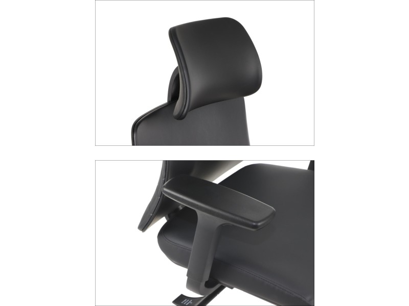 Krzesło obrotowe AKCENT PU czarny podstawa chromowana Stema