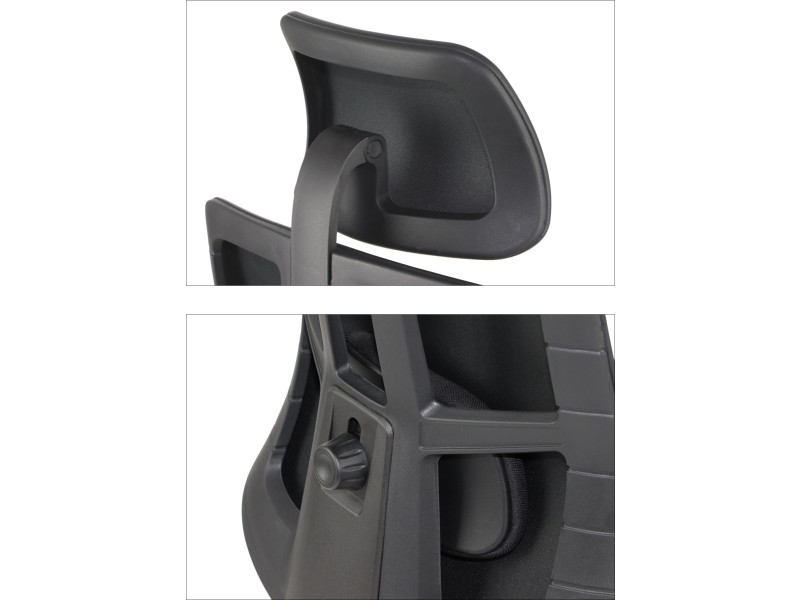 Krzesło obrotowe AKCENT PU czarny podstawa chromowana Stema