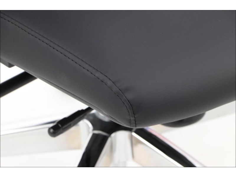 Krzesło obrotowe AKCENT PU czarny podstawa chromowana Stema