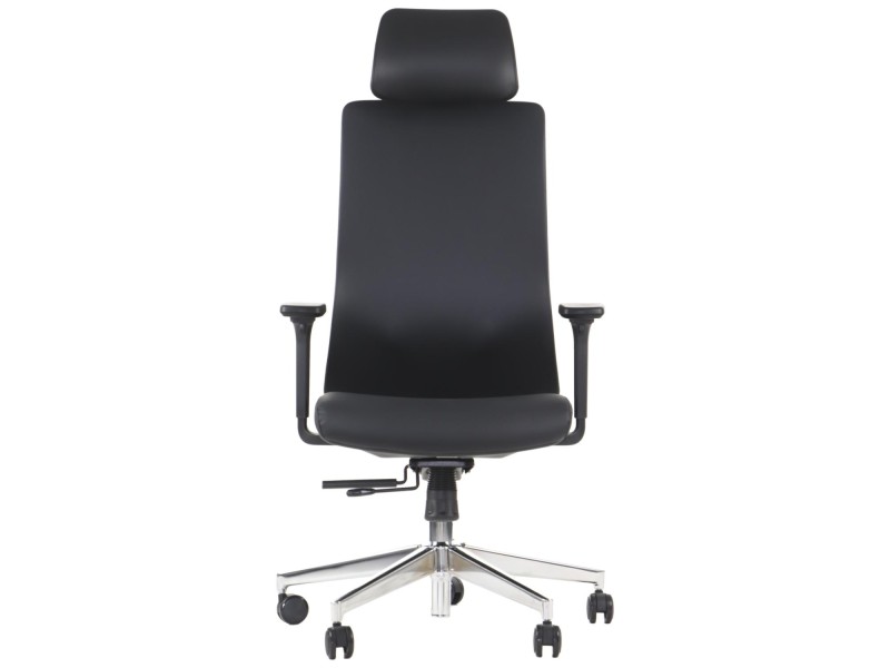 Krzesło obrotowe AKCENT PU czarny podstawa chromowana Stema