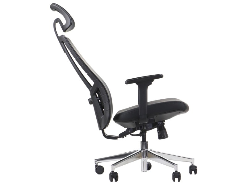 Krzesło obrotowe AKCENT PU czarny podstawa chromowana Stema