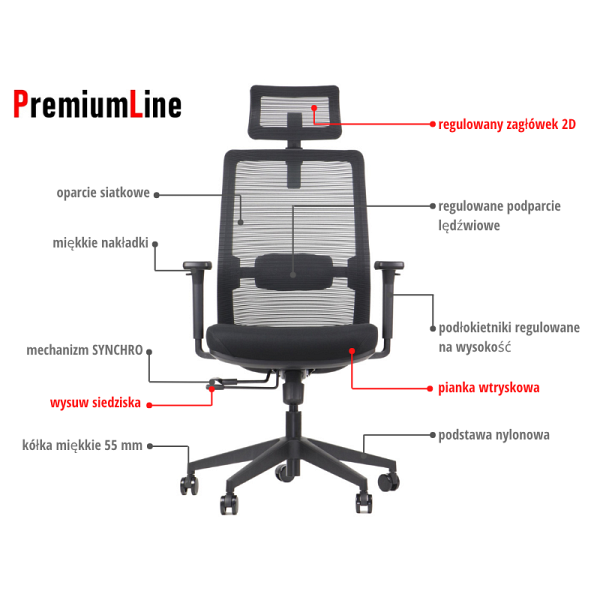 Krzesło obrotowe CUTLER(2) czarny Stema