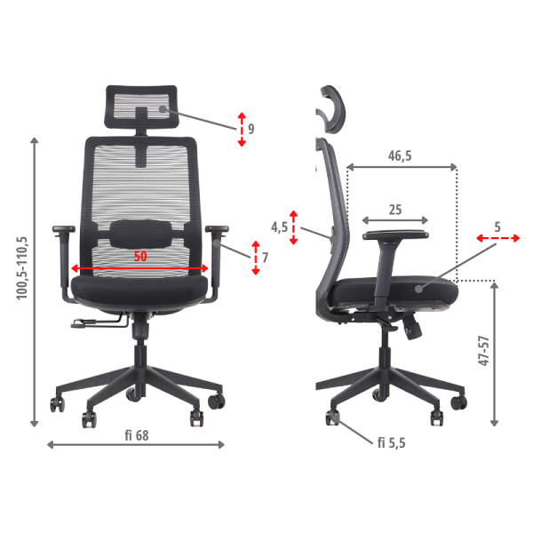 Krzesło obrotowe CUTLER(2) czarny Stema