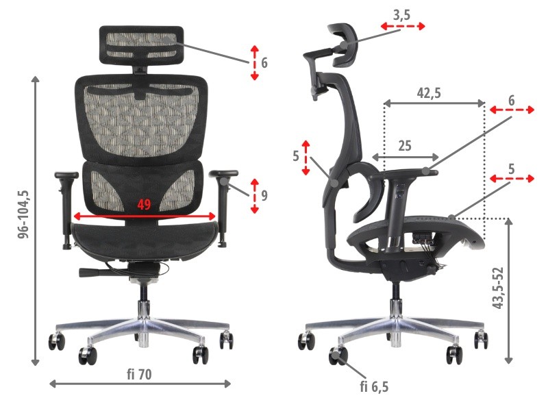 Fotel ErgoNew S1A(2) siedzisko siatkowe Stema