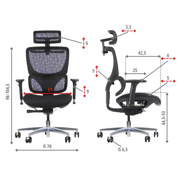 Fotel ErgoNew S1A(2) siedzisko tkaninowe Stema