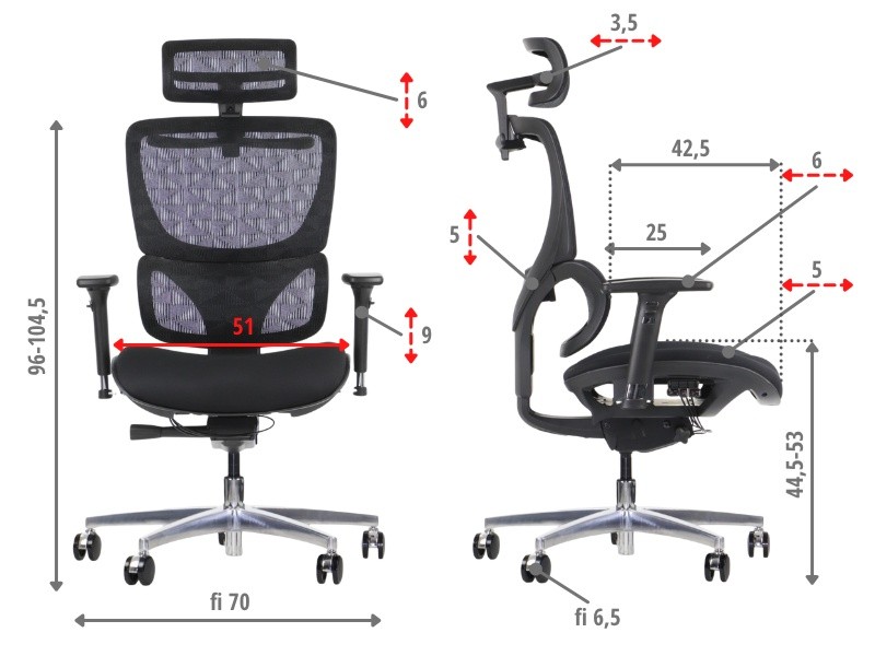 Fotel ErgoNew S1A(2) siedzisko tkaninowe Stema