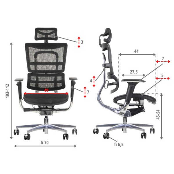 Fotel ErgoNew S8(2) siedzisko siatkowe Stema