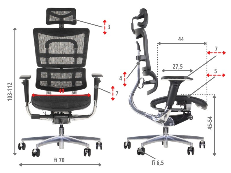 Fotel ErgoNew S8(2) siedzisko siatkowe Stema