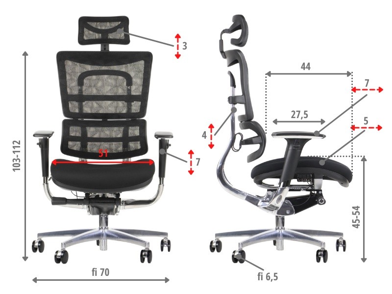 Fotel ErgoNew S8(2) siedzisko tkaninowe Stema