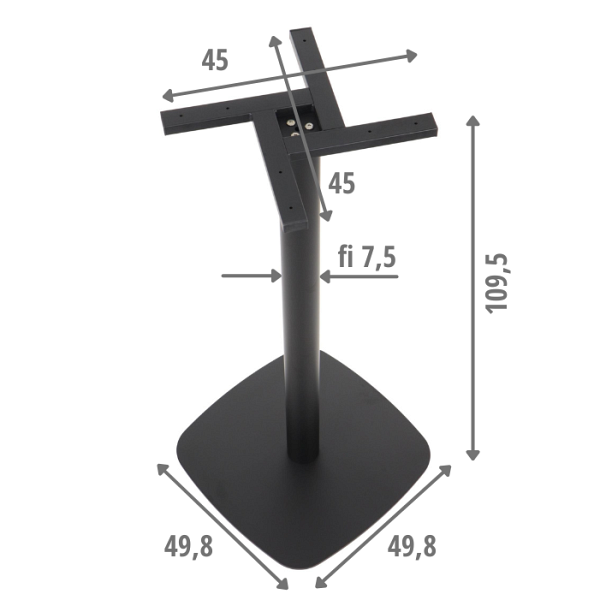 Podstawa stolika metalowa SH-3050-3/H/B Stema