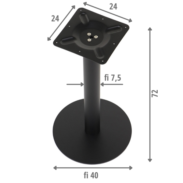 Podstawa stolika metalowa SH-5001-4/B Stema