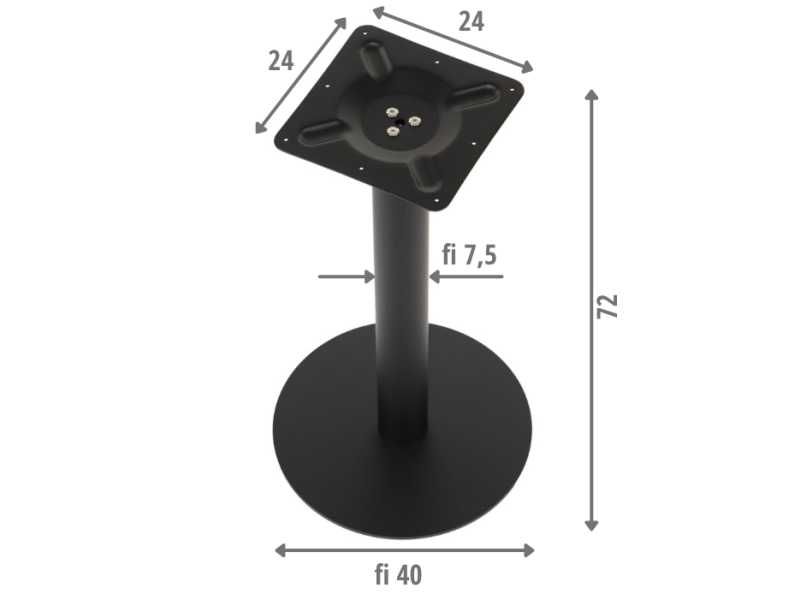 Podstawa stolika metalowa SH-5001-4/B Stema