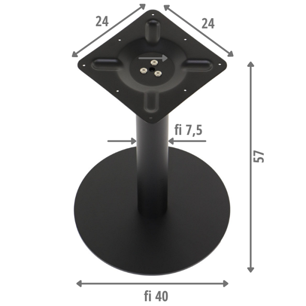 Podstawa stolika metalowa SH-5001-4/L/B Stema