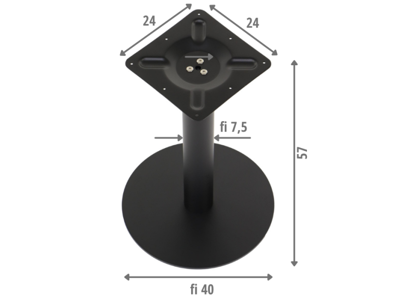 Podstawa stolika metalowa SH-5001-4/L/B Stema