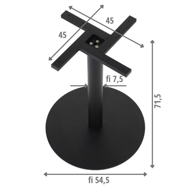 Podstawa stolika metalowa SH-5001-8/B Stema