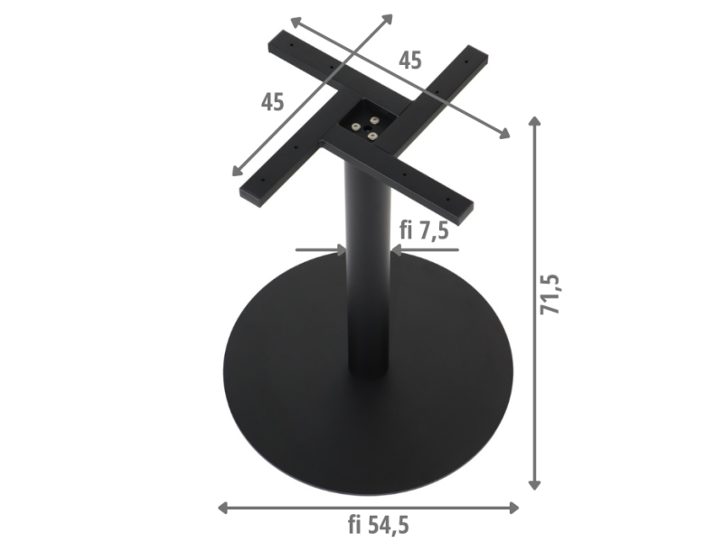 Podstawa stolika metalowa SH-5001-8/B Stema