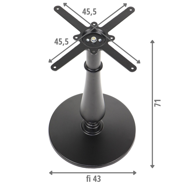 Podstawa stolika żeliwna SH-5013-9/B Stema