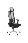 Krzesło obrotowe AKCENT PLUS czarny mechanizm samoważący podłokietniki 4D Stema