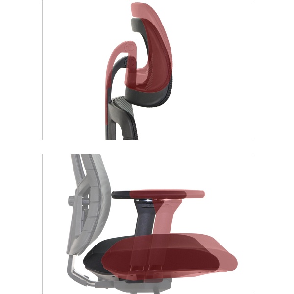 Krzesło obrotowe AKCENT PLUS czarny mechanizm samoważący podłokietniki 4D Stema