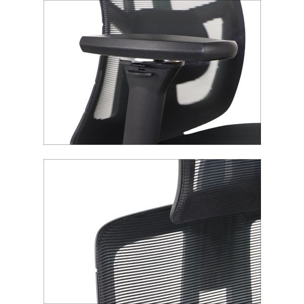 Krzesło obrotowe AKCENT PLUS czarny mechanizm samoważący podłokietniki 4D Stema