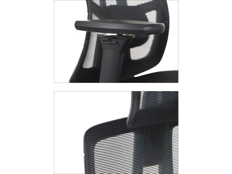 Krzesło obrotowe AKCENT PLUS czarny mechanizm samoważący podłokietniki 4D Stema