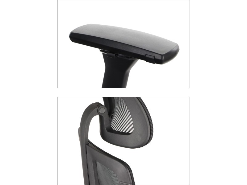 Krzesło obrotowe AKCENT PLUS czarny mechanizm samoważący podłokietniki 4D Stema