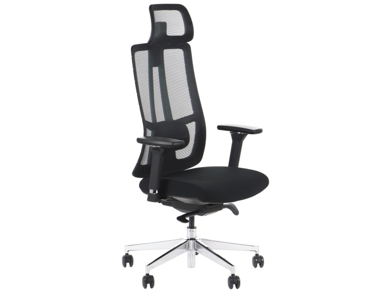 Krzesło obrotowe AKCENT PLUS czarny mechanizm samoważący podłokietniki 4D Stema