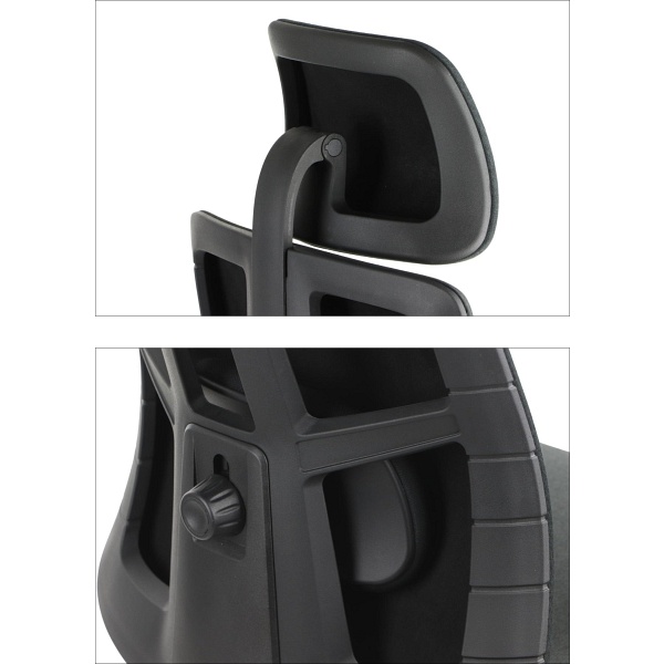 Krzesło obrotowe AKCENT/F PLUS czarny mechanizm samoważący podłokietniki 4D Stema