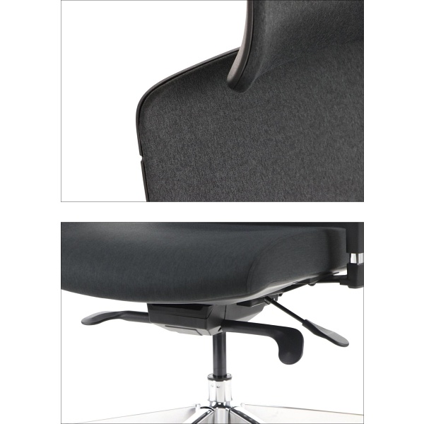 Krzesło obrotowe AKCENT/F PLUS czarny mechanizm samoważący podłokietniki 4D Stema