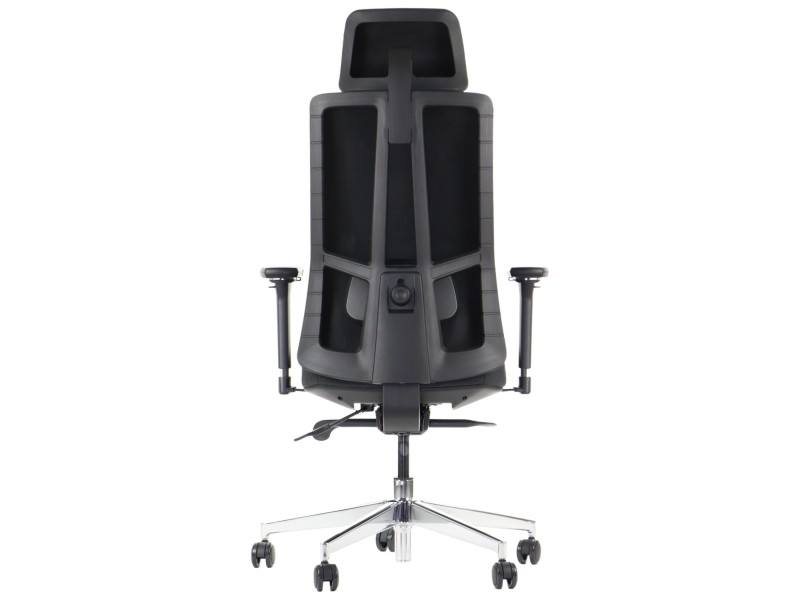 Krzesło obrotowe AKCENT/F PLUS czarny mechanizm samoważący podłokietniki 4D Stema