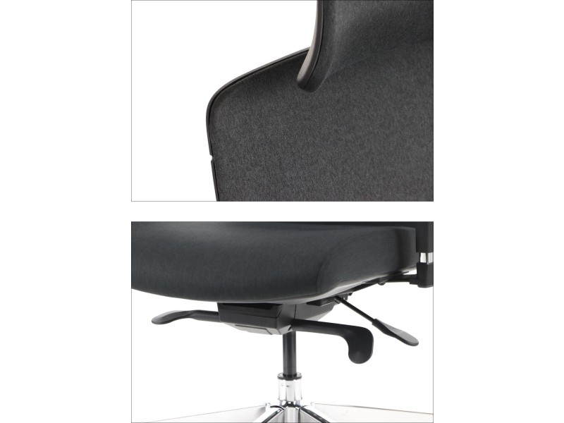 Krzesło obrotowe AKCENT/F PLUS czarny mechanizm samoważący podłokietniki 4D Stema