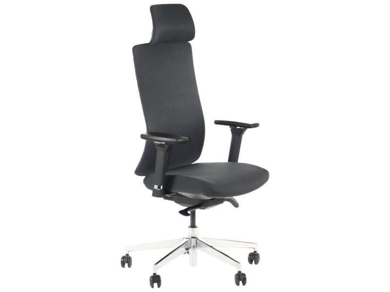 Krzesło obrotowe AKCENT/F PLUS czarny mechanizm samoważący podłokietniki 4D Stema