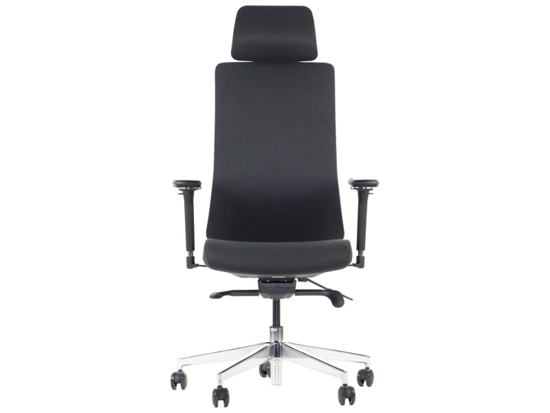 Krzesło obrotowe AKCENT/F PLUS czarny mechanizm samoważący podłokietniki 4D Stema