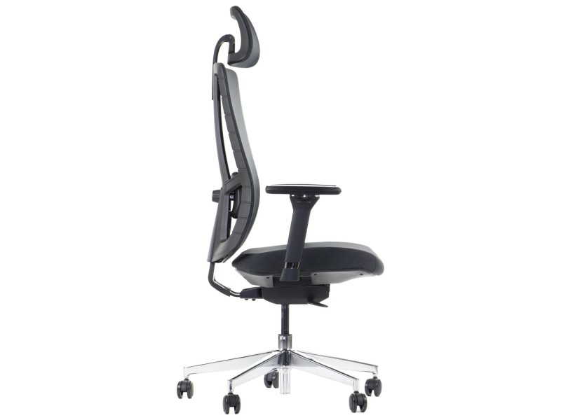 Krzesło obrotowe AKCENT/F PLUS czarny mechanizm samoważący podłokietniki 4D Stema