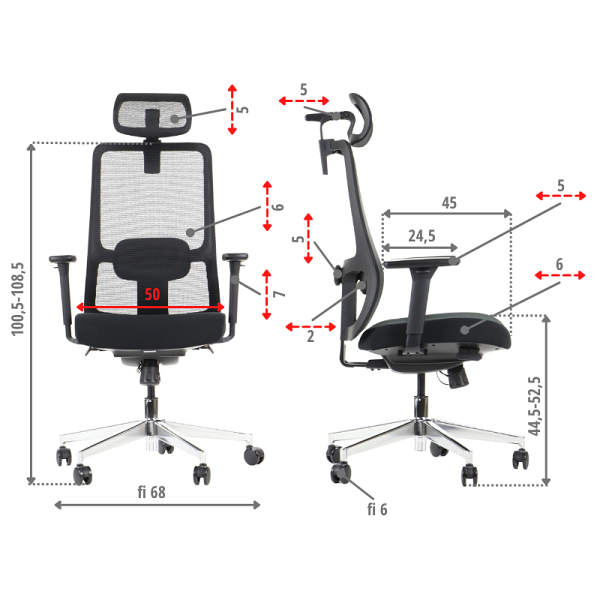 Krzesło obrotowe XELO oparcie siatkowe Stema