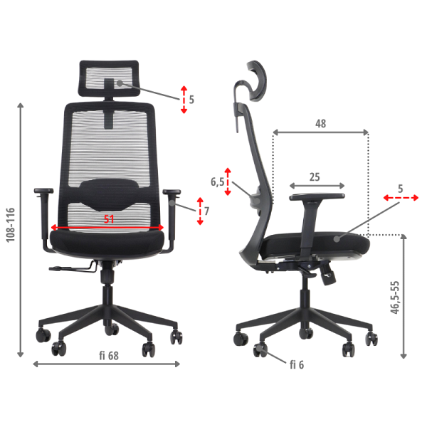 Krzesło obrotowe WISTER czarny Stema