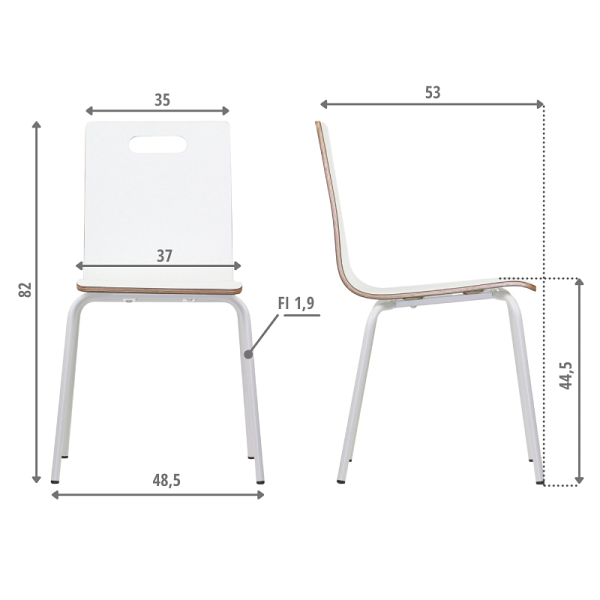Krzesło  WERDI A biały/biały Stema