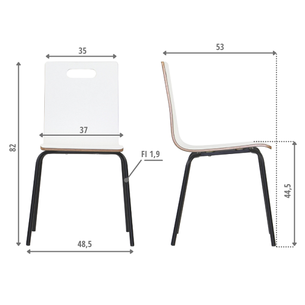 Krzesło  WERDI A czarny/biały Stema