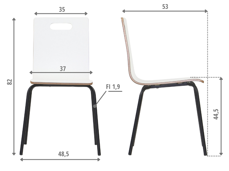 Krzesło  WERDI A czarny/biały Stema